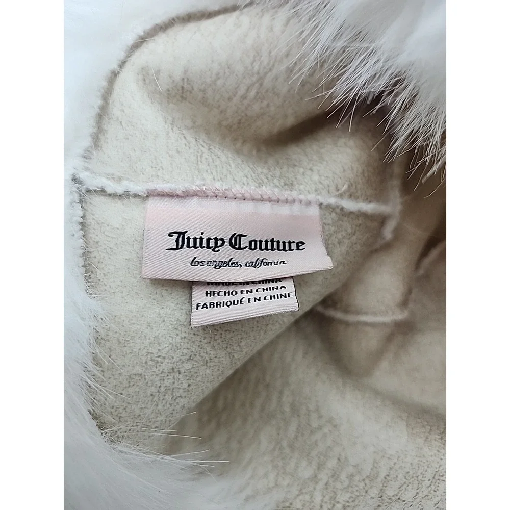 Juicy Couture White Faux Fur Bucket‎ Hat Y2k Clueless